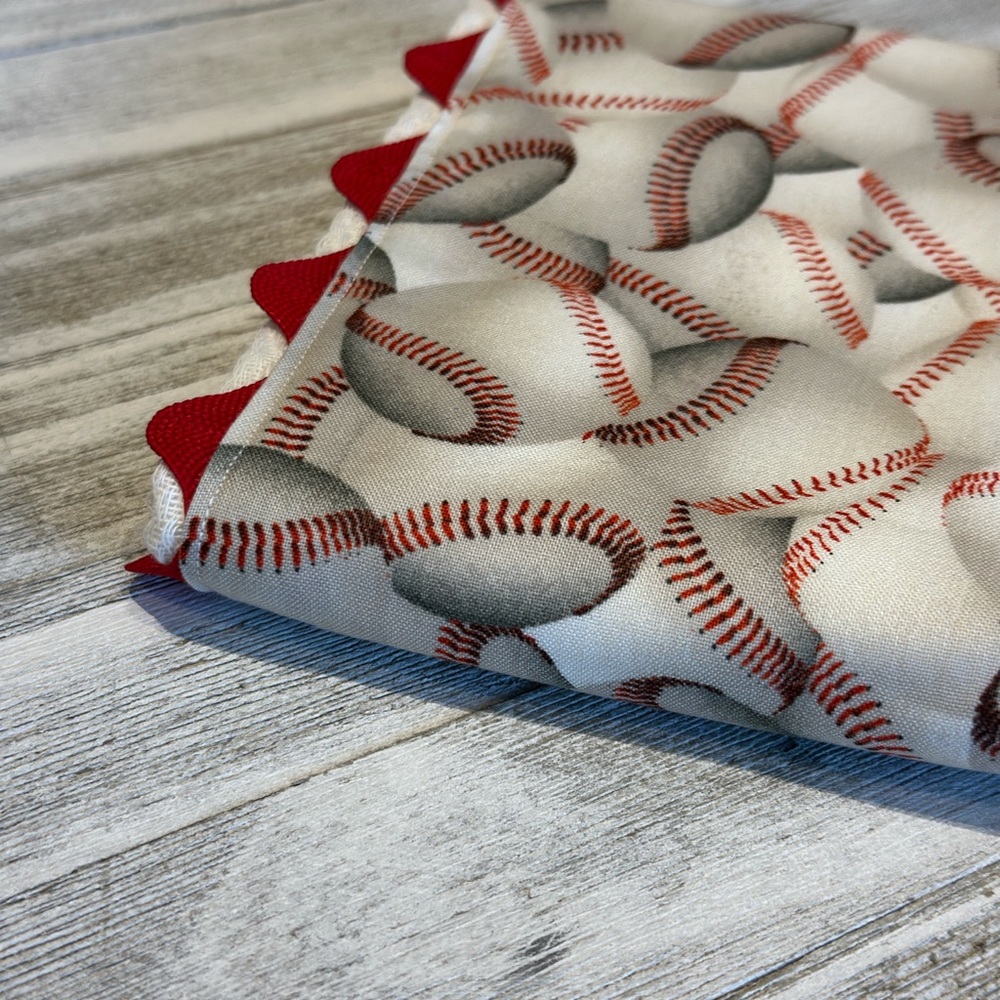 Handmade Baseball Theme Burp Cloth/Changing Pad